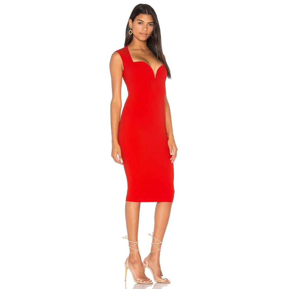 NWT Nookie Madonna Midi Dress in Cherry, Size Small